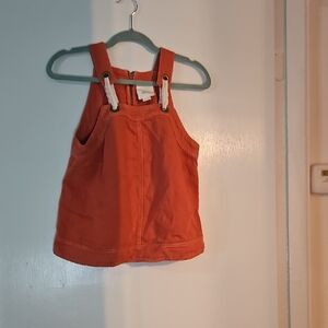 Maeve Rust Orange Overall-Style Tank Dress with Grommet Straps